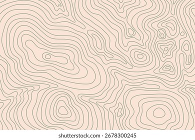 Abstractas fondo de mapa topográfico. Líneas topográficas verdes del terreno sobre un fondo beige. Fondo de líneas de contorno de mapa topográfico.