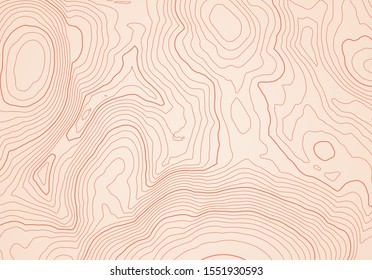 Abstract topographic map background with red height lines