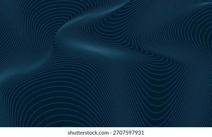 Mapa topográfico abstrato com linhas azuis, criando um fundo moderno e dinâmico. Perfeito para temas de tecnologia e ciência.