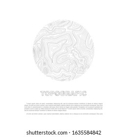 Abstract topographic map in a circle form. Topographic map lines, vector abstract
