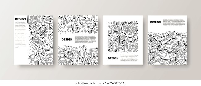 mapa topográfico abstracto Ilustración vectorial de diseño de portada.