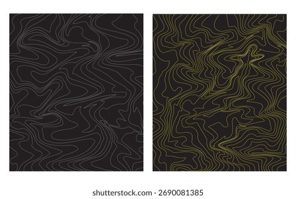 Projeto de arte de linha de mapa topográfico abstrato.