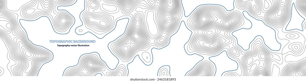 Mapa topográfico Abstractas de fondo de líneas. Concepto de contorno de líneas topográficas. Mapa geográfico abstracto. Ilustración vectorial. 