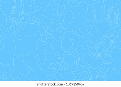 Abstract topographic map lines on blue background. Vector illustration .
