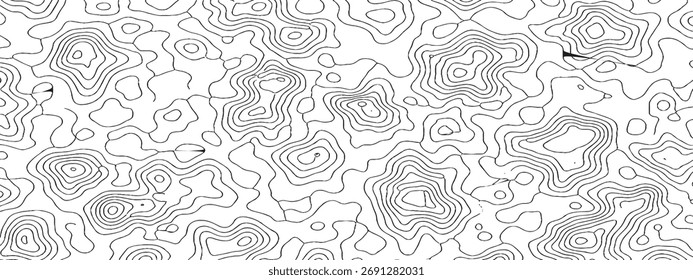 Líneas de mapa topográfico Abstractas sobre fondo blanco Diseño de Ilustración vectorial