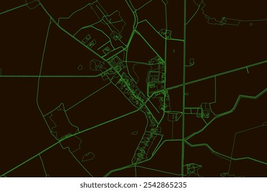 Mapa topográfico abstrato na tela do radar. Vetor fundo preto verde retrô.