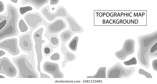 Abstract topographic map in paper cut style. Geographic pattern or landscape background. Mountain terrain or path art. Vector illustration.