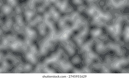 Abstract topographic map pattern in shades of grey
