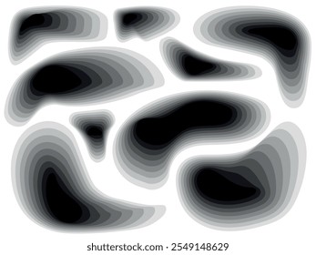 Abstract topographic map patterns, topography line map. The black on white contours topography stylized height of the lines