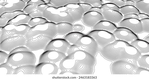 Abstract topographic map texture. Line map contour background.
