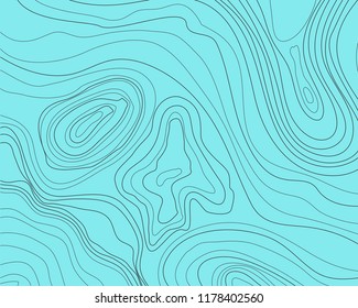ilustración abstracta del mapa topográfico vectorial, líneas oscuras en fondo azul