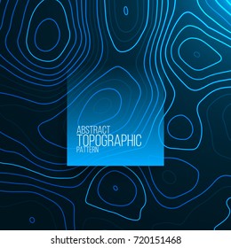 Abstract topographic pattern . Vector neon waves compose topographic map . Vector illustration .