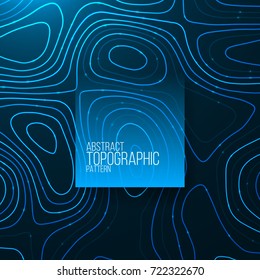 Abstract topographic pattern . Vector neon waves compose topographic map . Vector illustration .