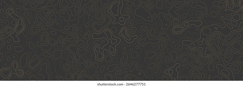 Padrões topográficos abstratos criando profundidade em preto com linhas sutis de variação