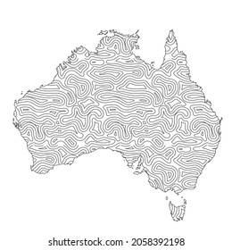 Resumen del estilo topográfico Australia diseño de mapas. Ilustración vectorial