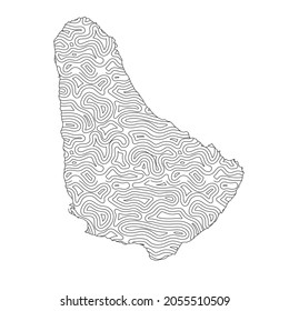Abstract topographic style Barbados map design. Vector Illustration