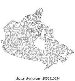 Abstract topographic style Canada map design. Vector Illustration
