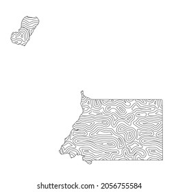Abstract topographic style Equatorial Guinea map design. Vector Illustration
