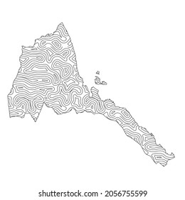 Abstract topographic style Eritrea map design. Vector Illustration