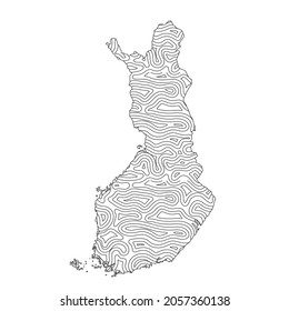 Abstract topographic style Finland map design. Vector Illustration