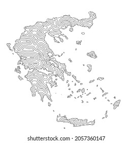 Abstract topographic style Greece map design. Vector Illustration