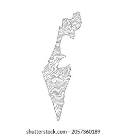 Abstract topographic style Israel map design. Vector Illustration