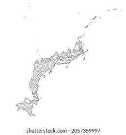Abstract topographic style Japan map design. Vector Illustration