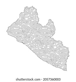 Abstract topographic style Liberia map design. Vector Illustration