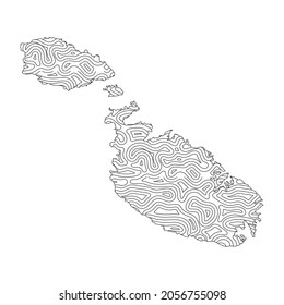 Resumen del estilo topográfico Malta diseño de mapas. Ilustración vectorial