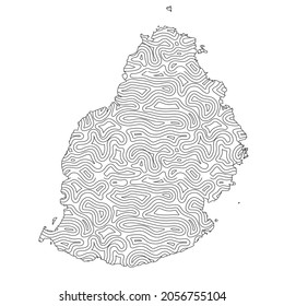 Abstract topographic style Mauritius map design. Vector Illustration