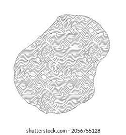 Abstract topographic style Nauru map design. Vector Illustration