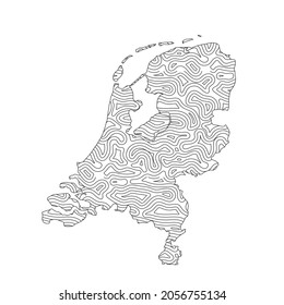 Abstract topographic style The Netherlands map design. Vector Illustration
