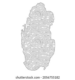 Abstrakter topographischer Stil Katar Karte Design. Vektorgrafik
