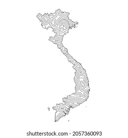 Abstract topographic style Vietnam map design. Vector Illustration