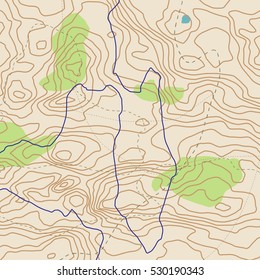 Abstract  topographical map. Can be used for web page background, surface textures, banner, flayer, book cover, poster. Wavy graphic background. Isolated wiggly lines