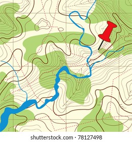 Abstract Topographical Map. Vector