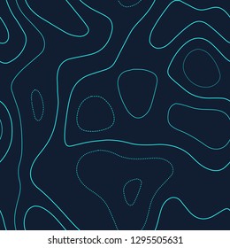 Abstract topography. Admirable topography map. Futuristic seamless design, classic tileable isolines pattern. Vector illustration.