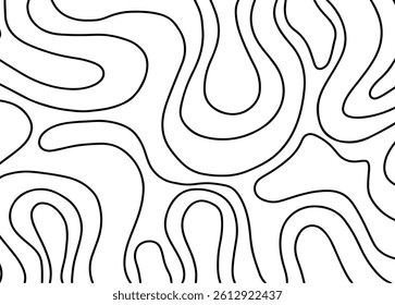 Abstract topography background, wavy line pattern with black color editable, fabric pattern, design and more
