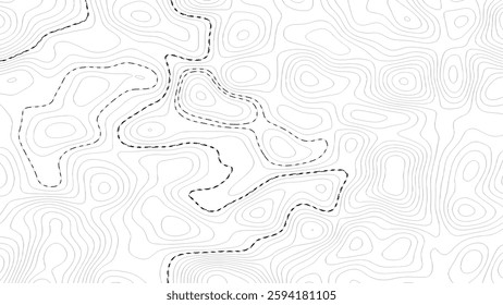 Abstract Topography line poster vector. The concept of a topographic contour geography scheme and the terrain path. 