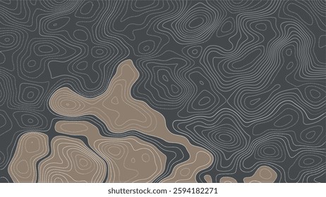 Abstract Topography line poster vector. The concept of a topographic contour geography scheme and the terrain path. 