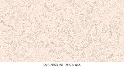 Projeto moderno da linha de contorno do mapa topográfico abstrato com fundo branco com design de padrão ondulado topográfico. 