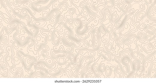 Projeto moderno da linha de contorno do mapa topográfico abstrato com fundo branco com design de padrão ondulado topográfico. 