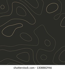 Abstract topography, seamless design, amusing tileable isolines pattern, vector illustration.