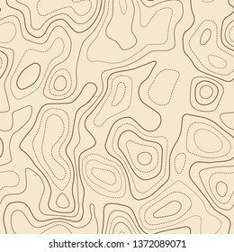 Abstract topography, seamless design, breathtaking tileable isolines pattern, vector illustration.