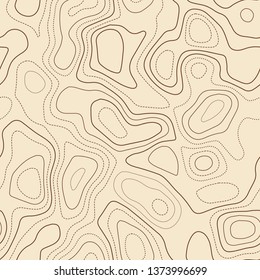 Abstract topography, seamless design, creative tileable isolines pattern, vector illustration.