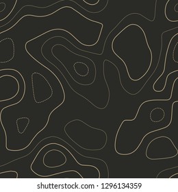 Abstract topography, seamless design, impressive tileable isolines pattern, vector illustration.