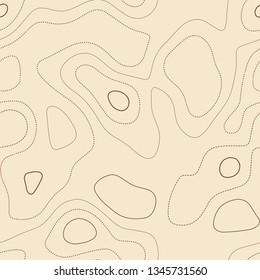 Abstract topography, seamless design, impressive tileable isolines pattern, vector illustration.