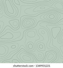 Abstract topography, seamless design, splendid tileable pattern in green tones, vector illustration.