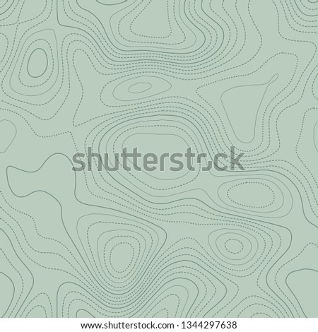 Abstract topography, seamless design, terrific tileable pattern in green tones, vector illustration.
