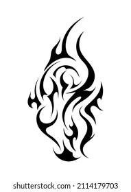 abstract torch fire burn flame shoulder tattoo